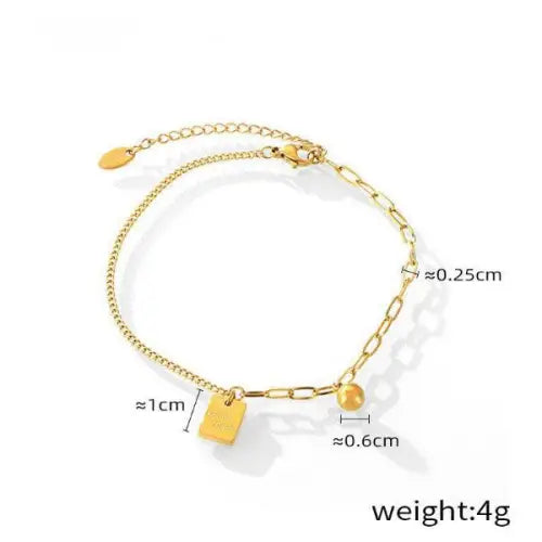 Gold Bracelets Square Luck