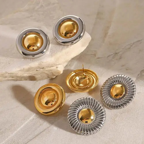 Round Earrings in Silver Color