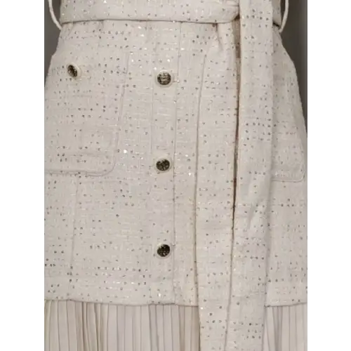 Elegant Ivory Pleated Dress