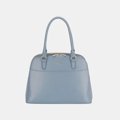 Elegant Leather Handbag Blue One Size