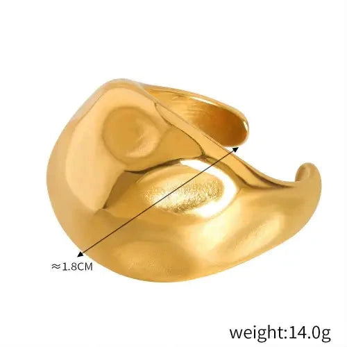 Gold Teardrop Ring Earrings Set