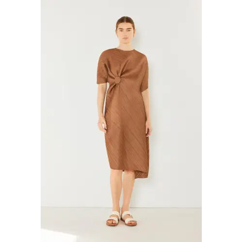 Pleated Dolman Sleeve Dress