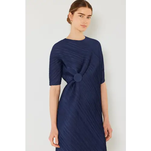 Pleated Dolman Sleeve Dress