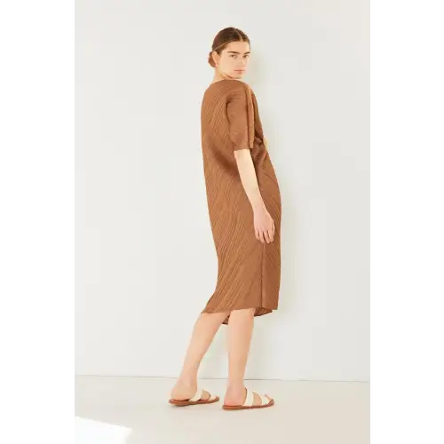 Pleated Dolman Sleeve Dress