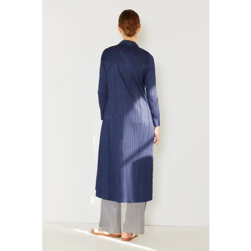 Pleated Long Sleeve Cardigan