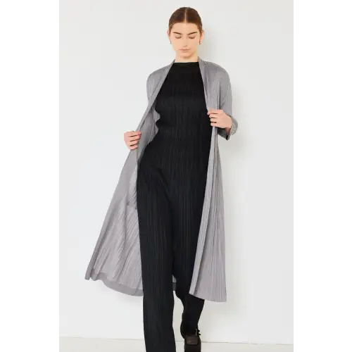 Pleated Long Sleeve Cardigan