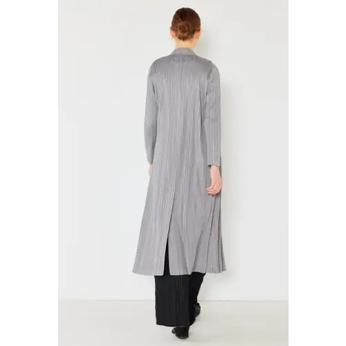 Pleated Long Sleeve Cardigan