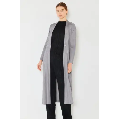 Pleated Long Sleeve Cardigan