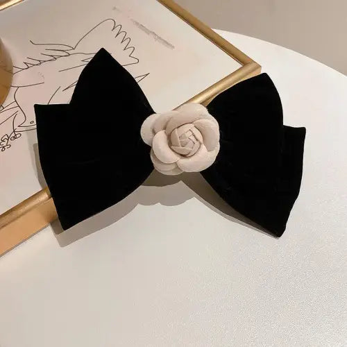 Rose Bow Hair Clip