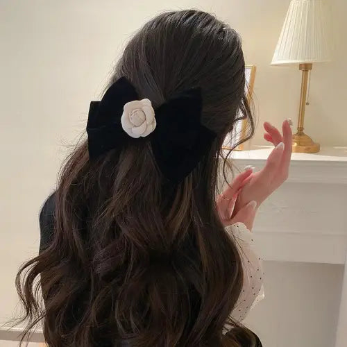 Rose Bow Hair Clip