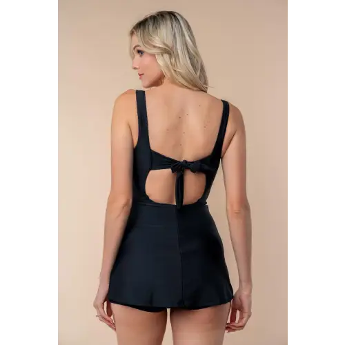 Elegant Performance Knit Swim Dress for Summer Fun