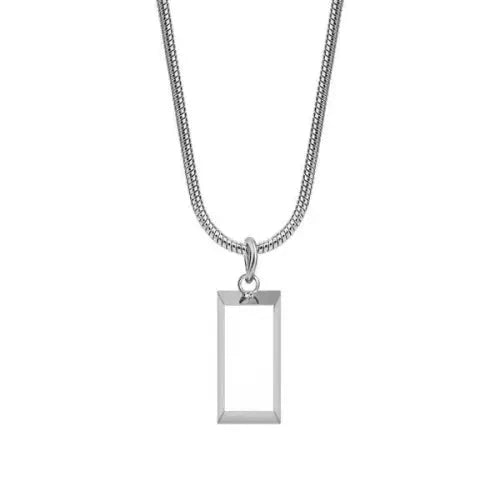 Minimalist Silver Brick Pendant