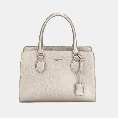 Authentic Leather Handbag D.Silver One Size