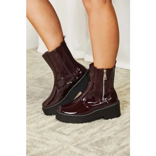 Forever Link Zip Boots Burgundy