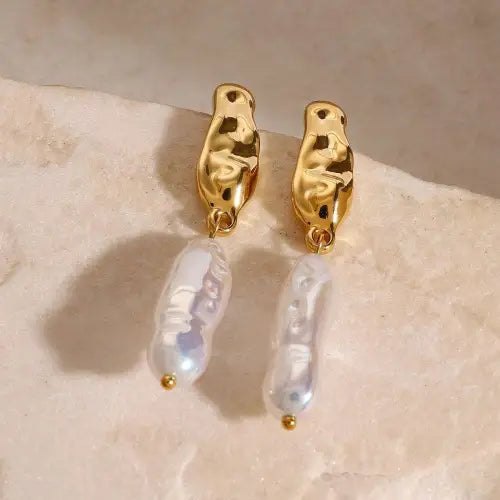 Geometric Pearl Earrings