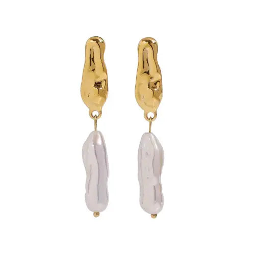 Geometric Pearl Earrings