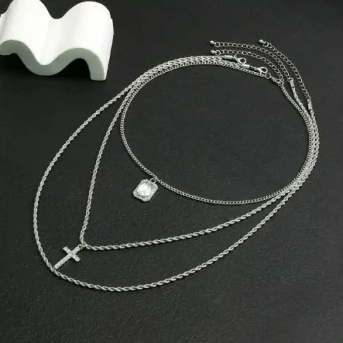 Gold 18K Three-Layer Necklace Set