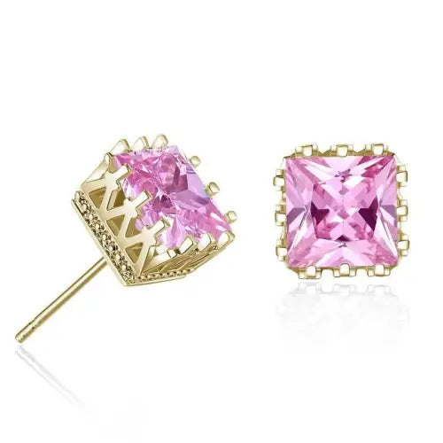 Gold Hollow Crown Earrings