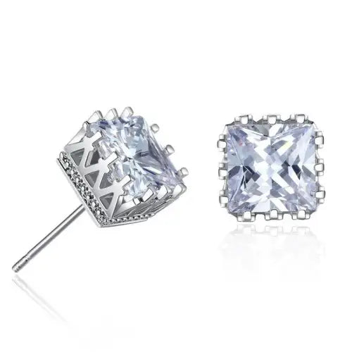 Gold Hollow Crown Earrings