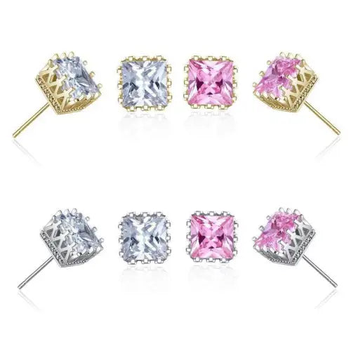 Gold Hollow Crown Earrings