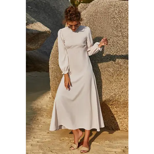 Enchanting Sage Puff Sleeve Flounce Dress for Romantic Occasions