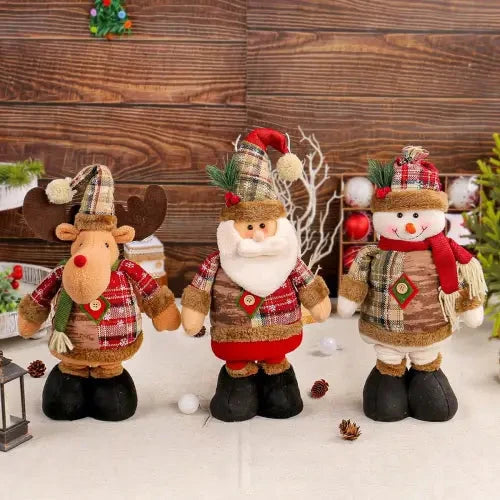 Telescopic Santa and Snowman Dolls