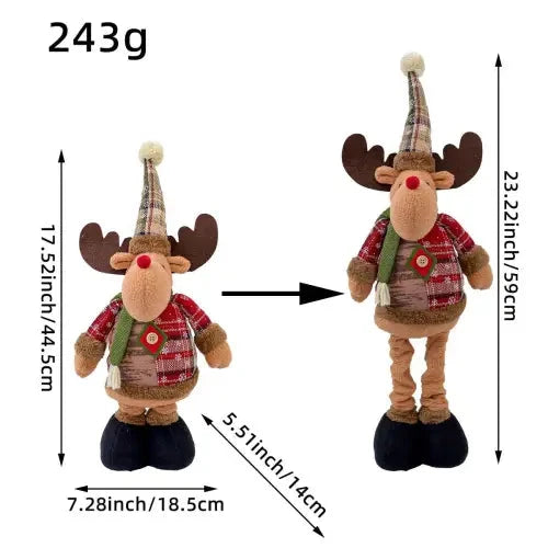 Telescopic Santa and Snowman Dolls