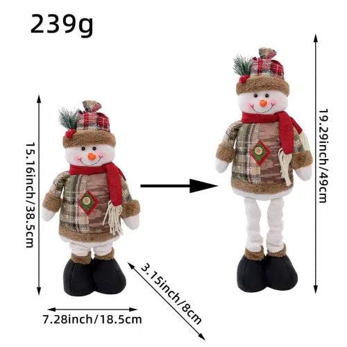 Telescopic Santa and Snowman Dolls
