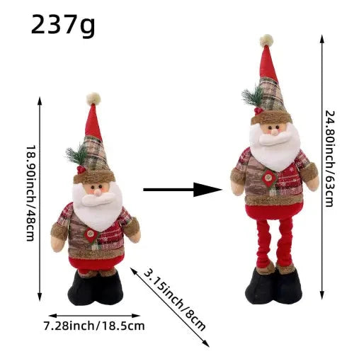 Telescopic Santa and Snowman Dolls