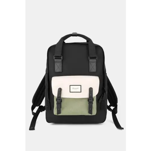 Elegant Waterproof Backpack Black White One Size
