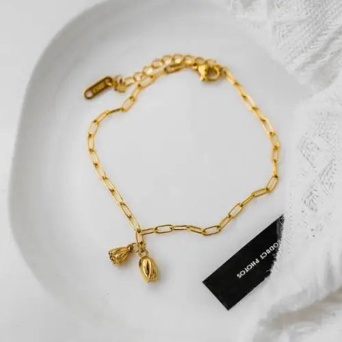 Gold Anklet Lotus