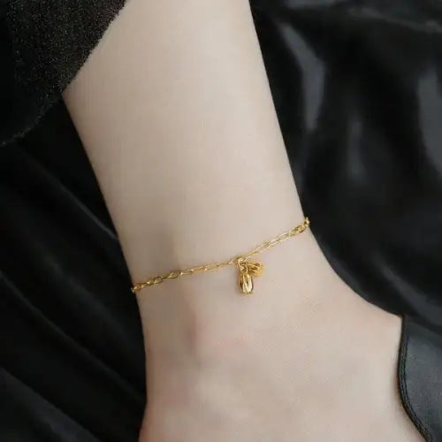 Gold Anklet Lotus