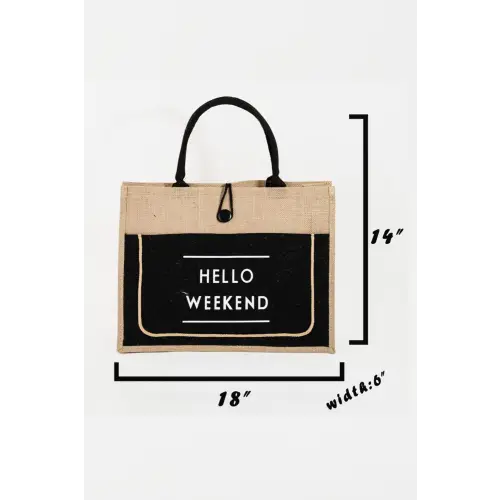 Fame Burlap Tote