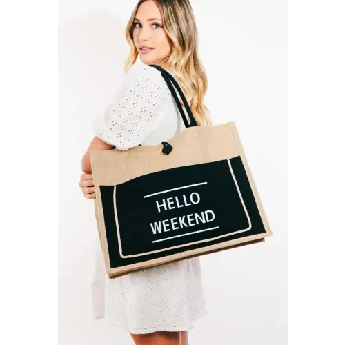 Fame Burlap Tote