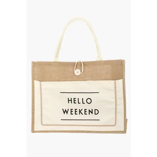 Fame Burlap Tote