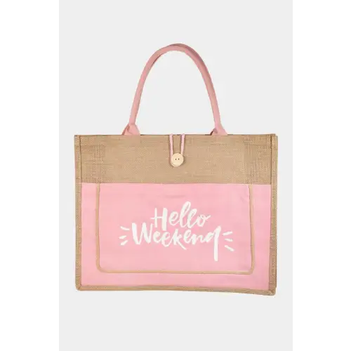 Fame Burlap Tote