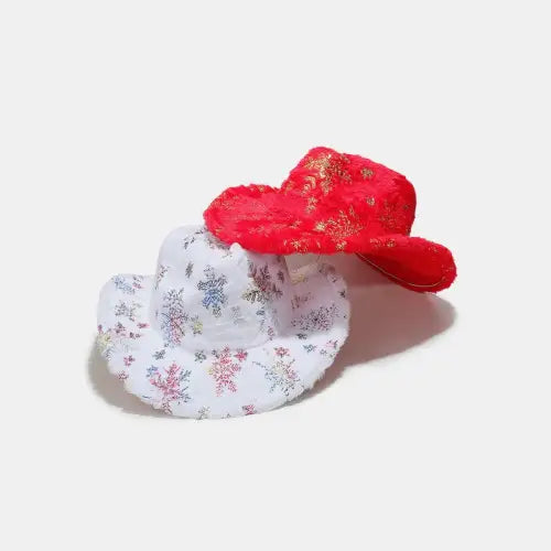 Festive Snowflakes Cowboy Hat