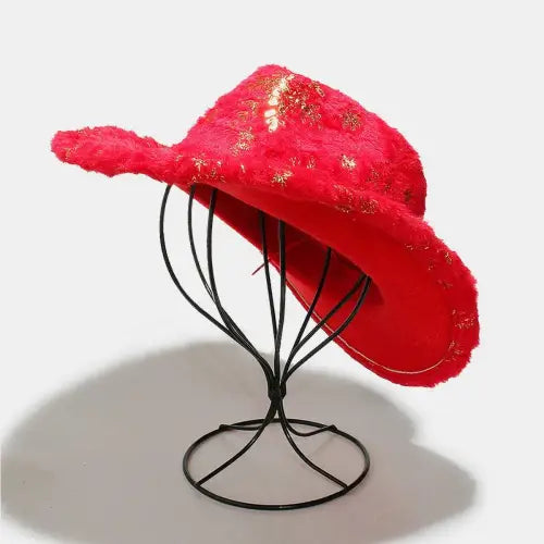 Festive Snowflakes Cowboy Hat