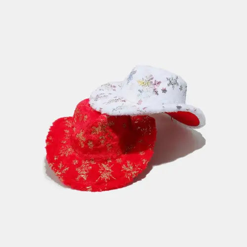 Festive Snowflakes Cowboy Hat