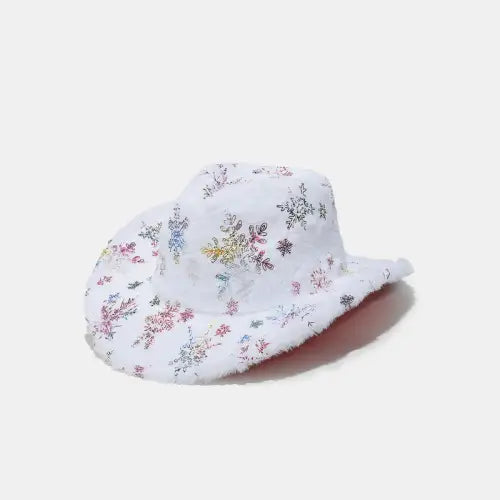 Festive Snowflakes Cowboy Hat
