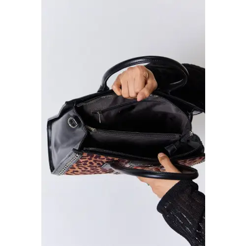 Fierce Leopard Rivet Handbag