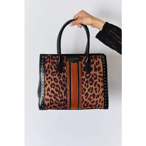 Fierce Leopard Rivet Handbag