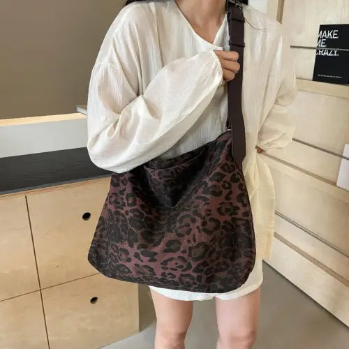 Fierce Leopard Strap Tote Bag
