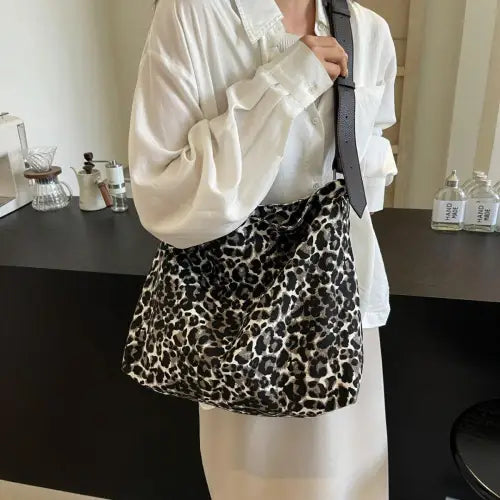 Fierce Leopard Strap Tote Bag