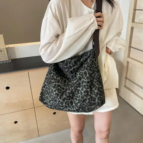Fierce Leopard Strap Tote Bag