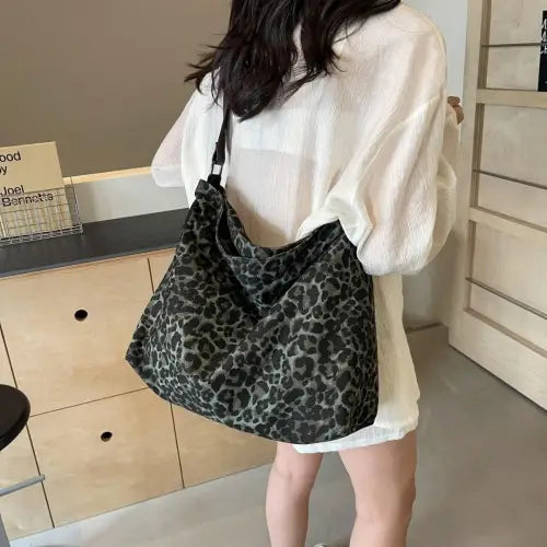 Fierce Leopard Strap Tote Bag