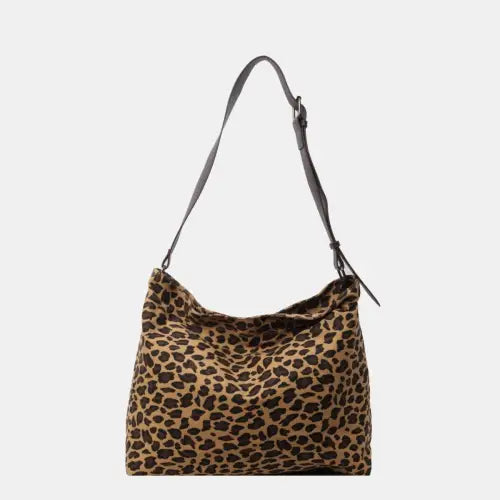 Fierce Leopard Strap Tote Bag Caramel One Size