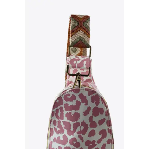 Fierce Leopard Print Leather Sling Bag
