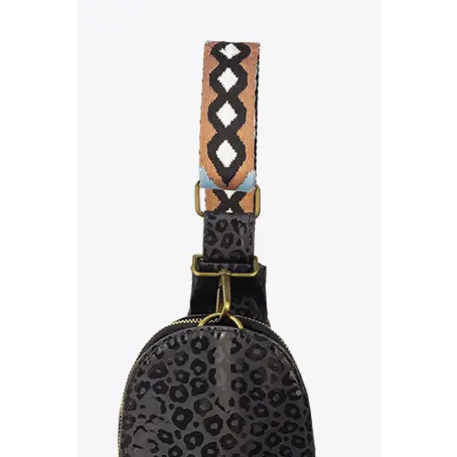 Fierce Leopard Print Leather Sling Bag