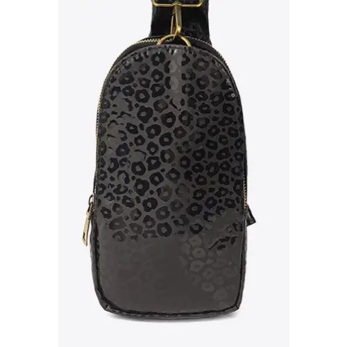 Fierce Leopard Print Leather Sling Bag